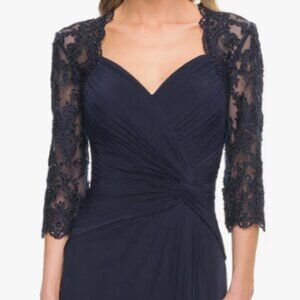 LA FEMME GOWN WITH SLEEVES LACE